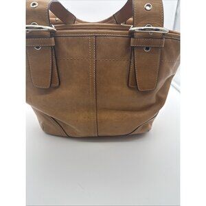 Coach Hampton Soho Brown Suede Zip Flap Satchel Shoulder Bag Y2K Vintage